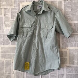 DSCP Garrison Collection Size 16 Green Military Short Sleeve Uniform Shirt EUC